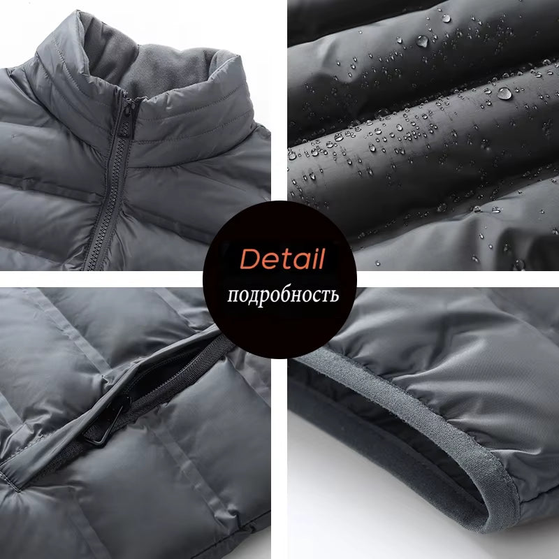 Men Autumn Casual Sleeveless Vests Jacket Mens Winter Warm Thicken Waistcoat Men Fashion Waterproof Outwear Vest Jackets Male